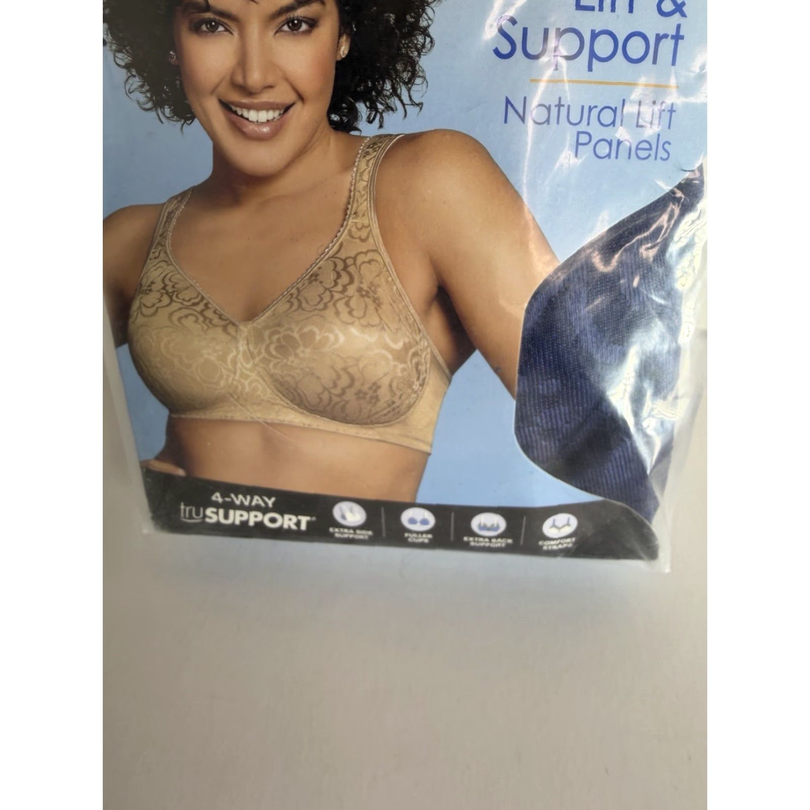 Vintage Playtex 18 Hour Ultimate Lift & Support Wirefree Bra-4745 42DDD Blue Velvet New Size ONE SIZE - 3 Thumbnail