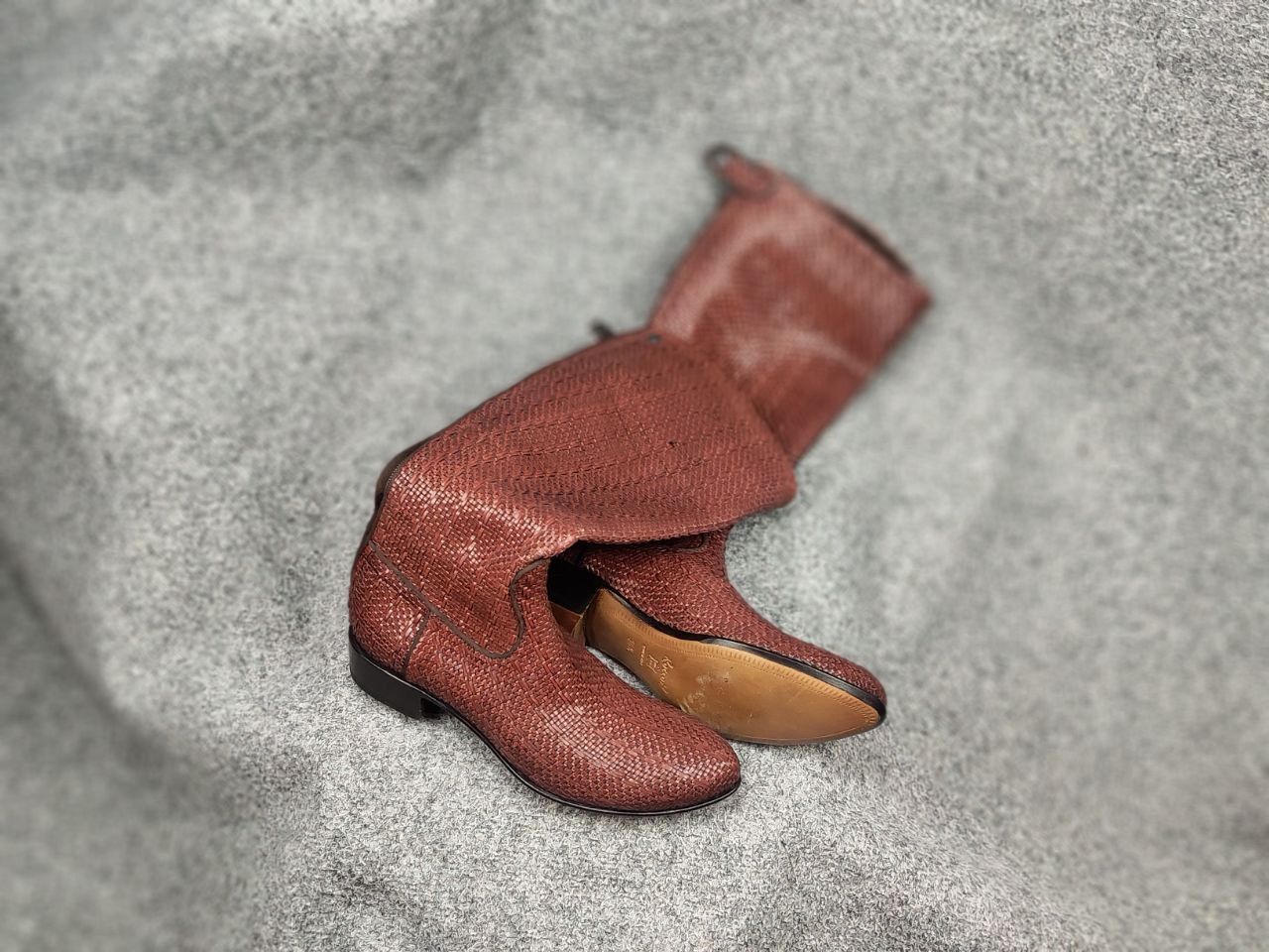 RoccoP Rocco P. Braided leather High Round Toe Riding Tall Boots Size US 6.5 / IT 36.5 - 21 Thumbnail