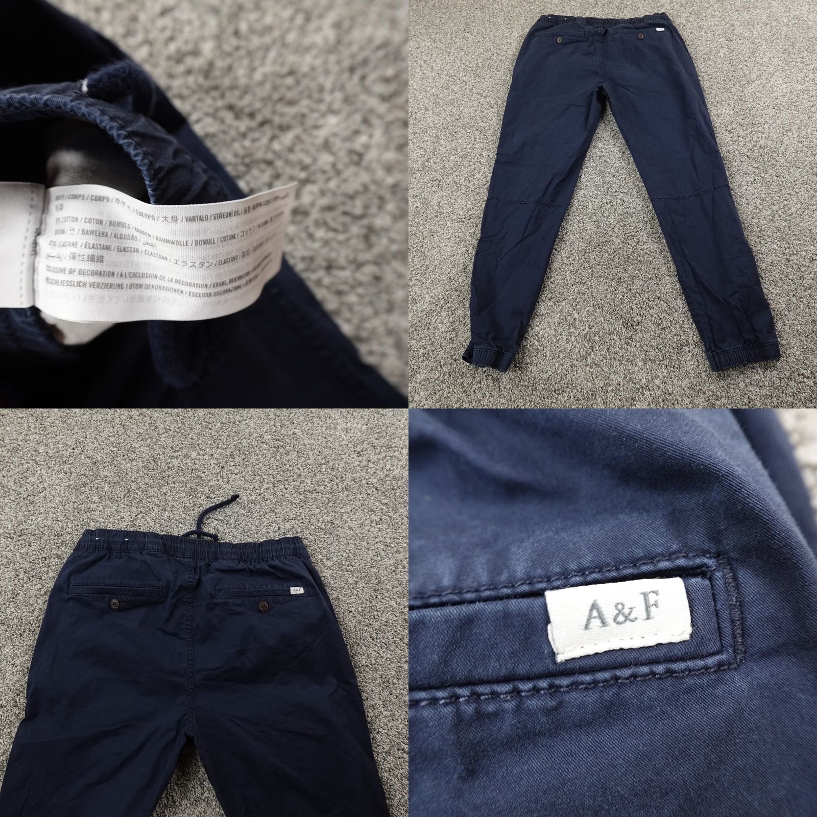 Abercrombie & Fitch Abercrombie & Fitch Pants Mens S Blue Drawstring Jogger Stretch Causal Preppy Y2K Size US 32 / EU 48 - 8 Thumbnail