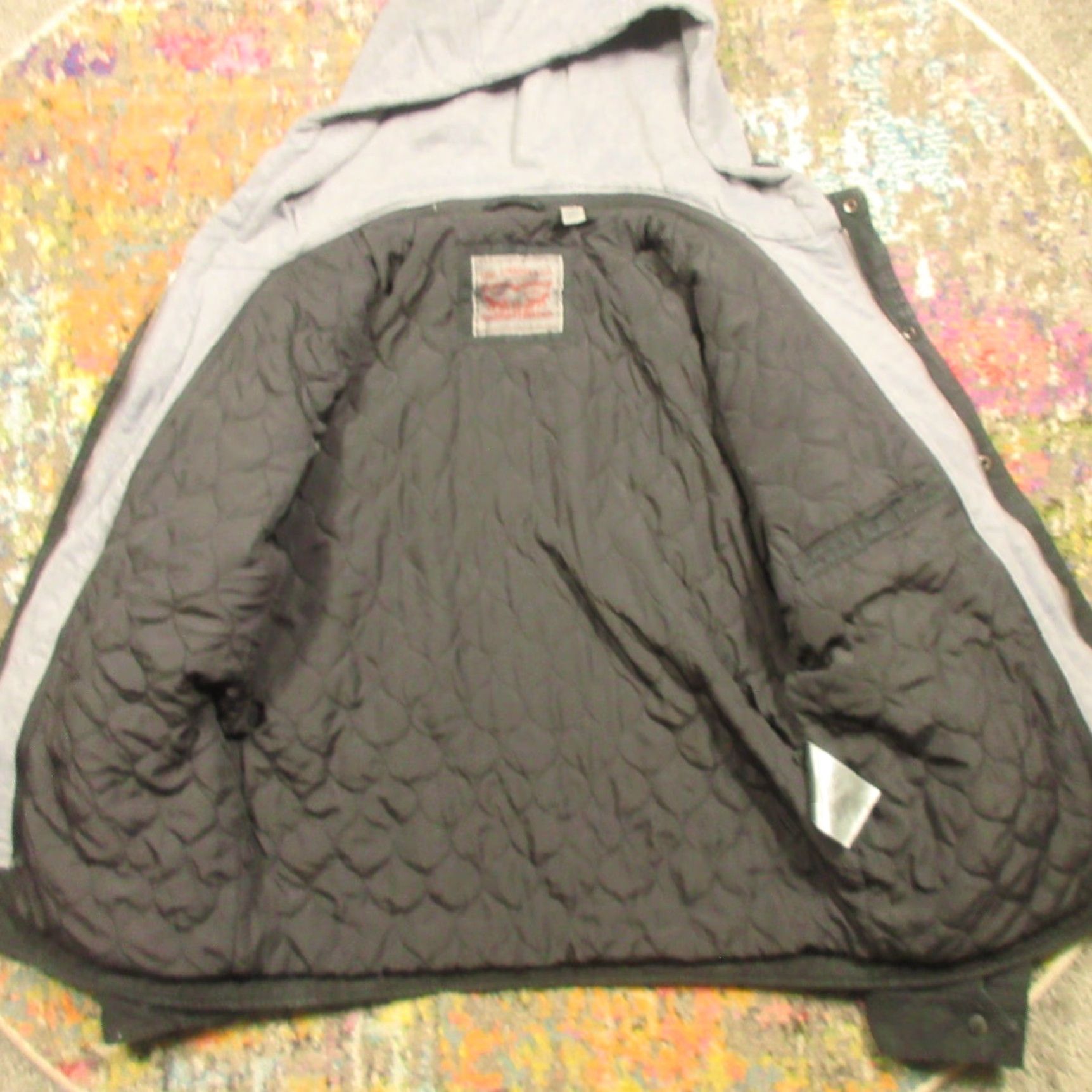 Levi's Levi's Jacket Mens Small Black Canvas Bomber Insulated Hooded Quilted Stand-Up Collar Pockets Zip Wind-Resistant Size US S / EU 44-46 / 1 - 5 Thumbnail