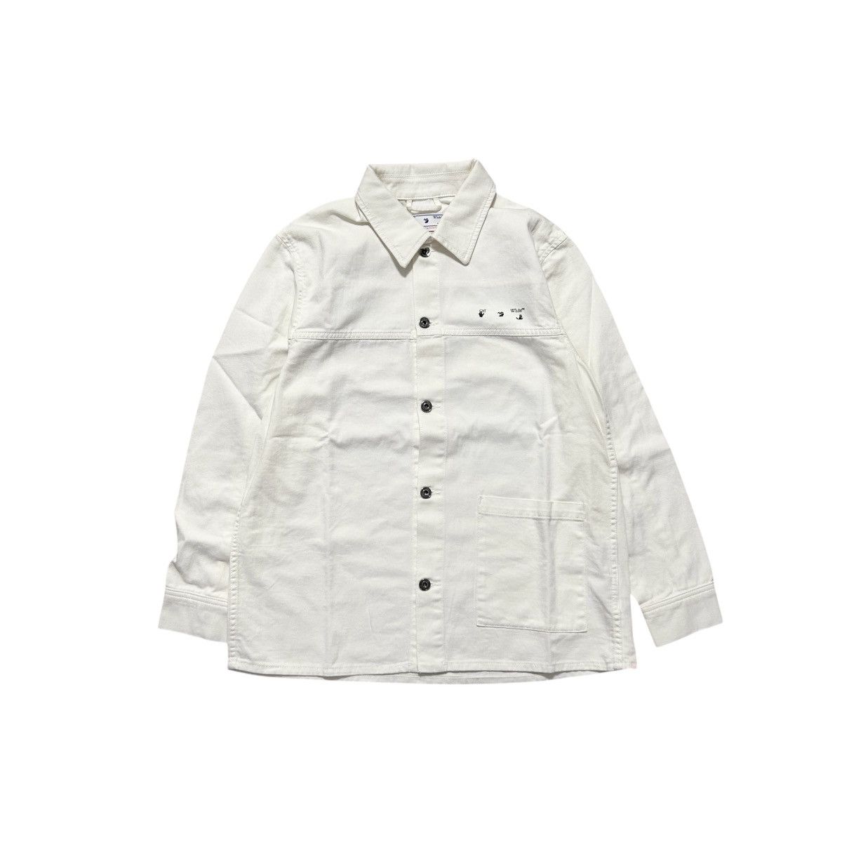 Off-White New Off-White White Carvaggio Arrow Denim Overshirt Small Size US S / EU 44-46 / 1 - 2 Thumbnail