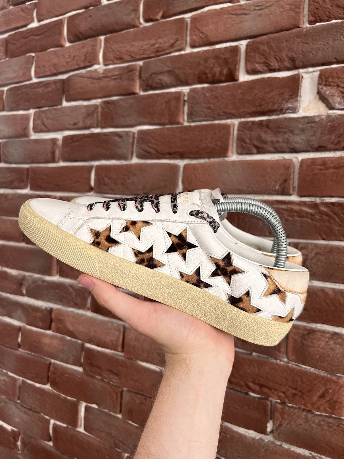 Saint Laurent Paris Saint Laurent Low Top Leather Designer Sneakers Hype Wmns Size US 8 / IT 38 - 2 Thumbnail