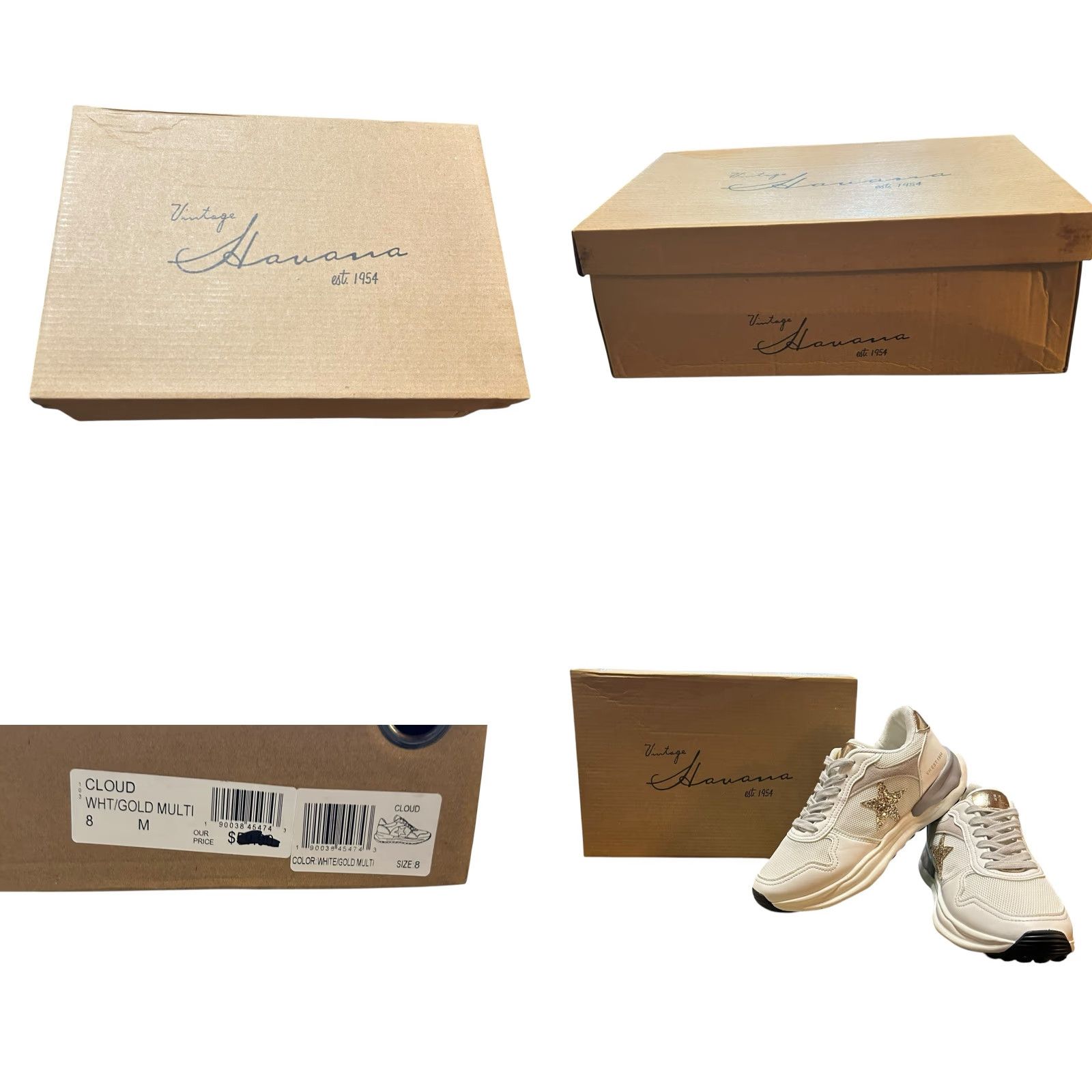 Vintage Havana VINTAGE Vintage Havana VH EST 1954 Cloud White Gold Multi Glittery Star Sneakers Women 8 Size US 8 / IT 38 - 10 Thumbnail