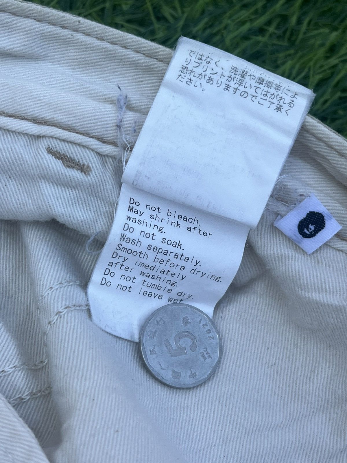 Bape A Bathing Ape (BAPE) Baby Milo Sad Face Chino Pants – Beige Size US 40 / EU 56 - 10 Thumbnail
