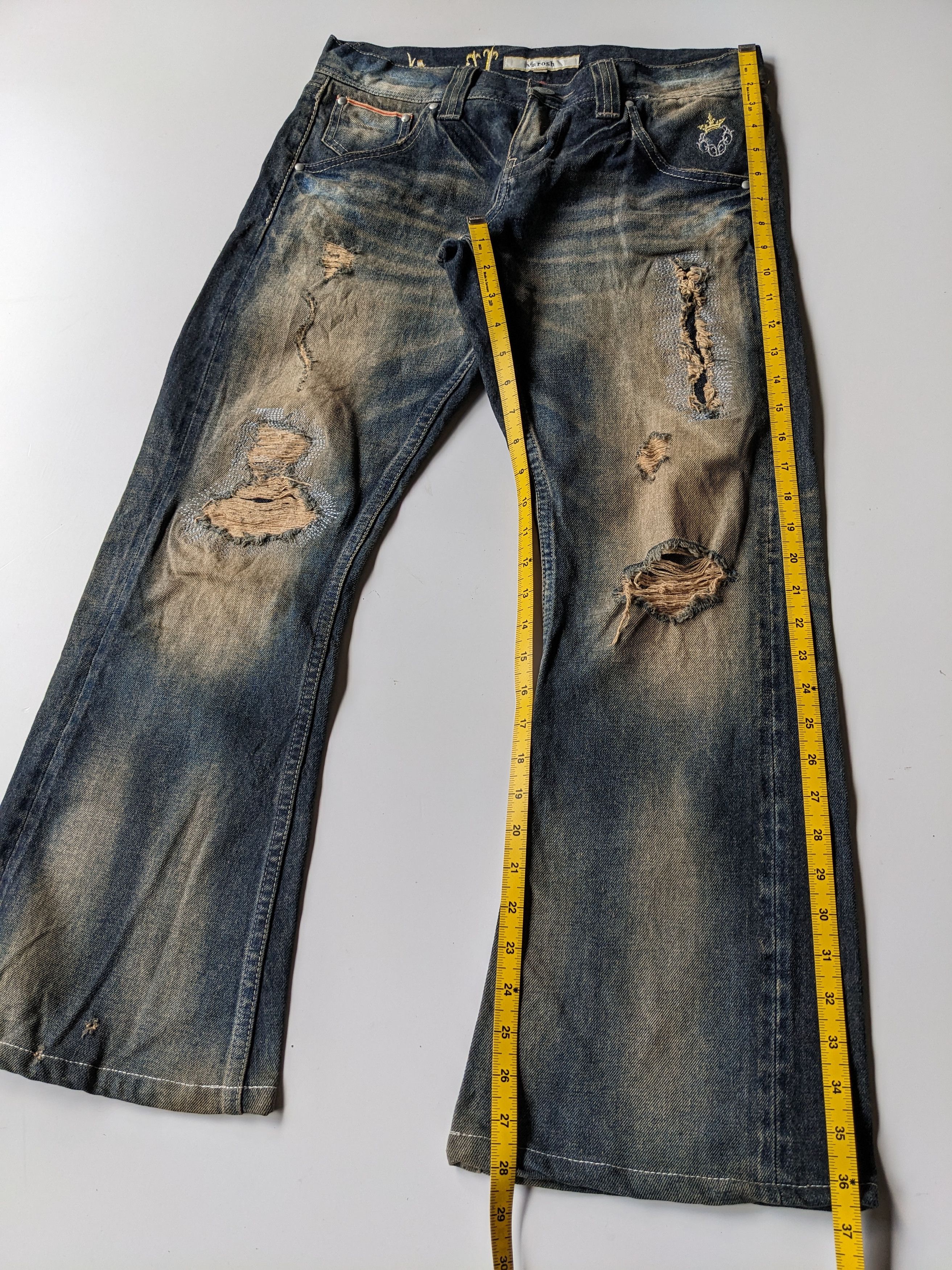 If Six Was Nine × Le Grande Bleu (L.G.B.) Varosh mud wash ripped flare jeans Size US 32 / EU 48 - 12 Thumbnail