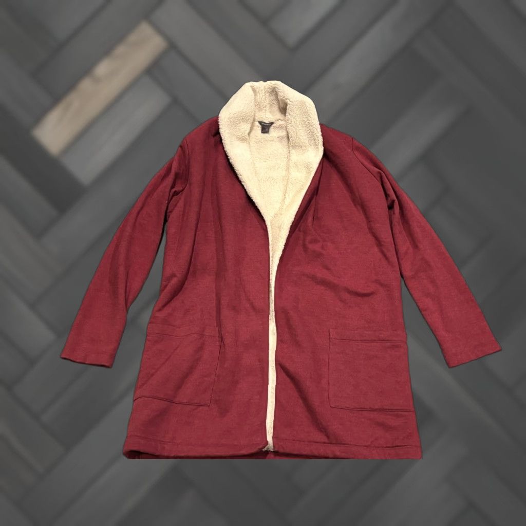 Eddie Bauer Eddie Bauer Jacket Womens S Open Cardigan Red Sherpa Lined Comfort Casual Soft Size S / US 4 / IT 40 - 1 Thumbnail