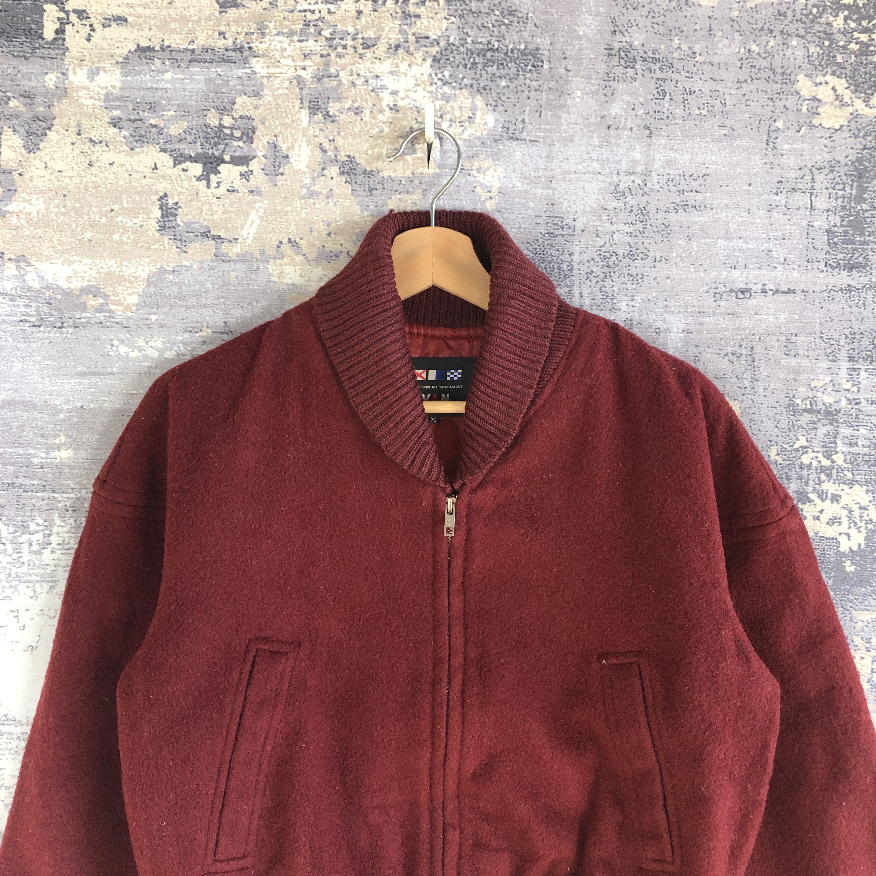 Vintage Vintage VAN JAC Zipper Varsity Wool Bomber Jacket Size US S / EU 44-46 / 1 - 3 Thumbnail