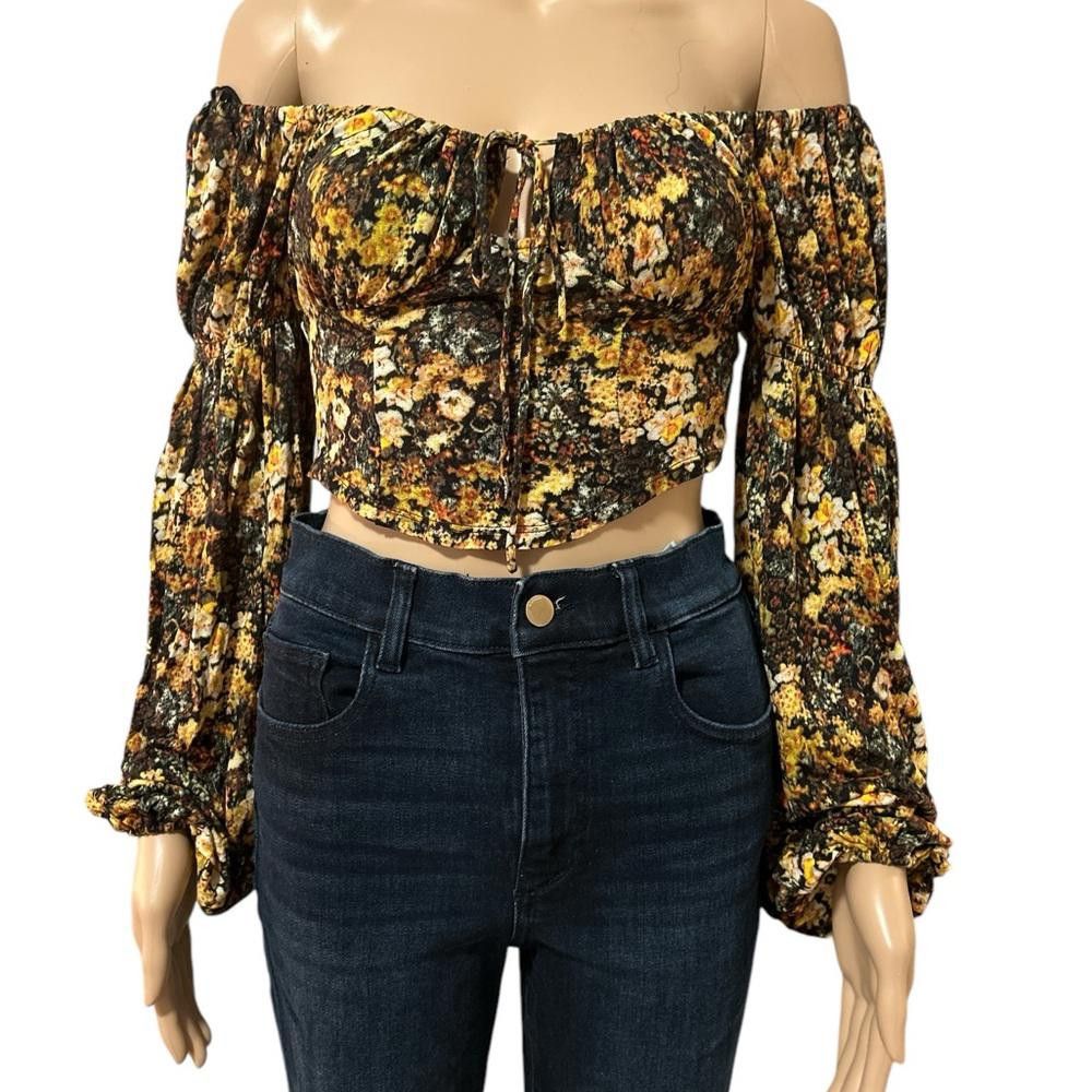 Urban Outfitters Floral Long Sleeve Women's Top Size S / US 4 / IT 40 - 4 Thumbnail