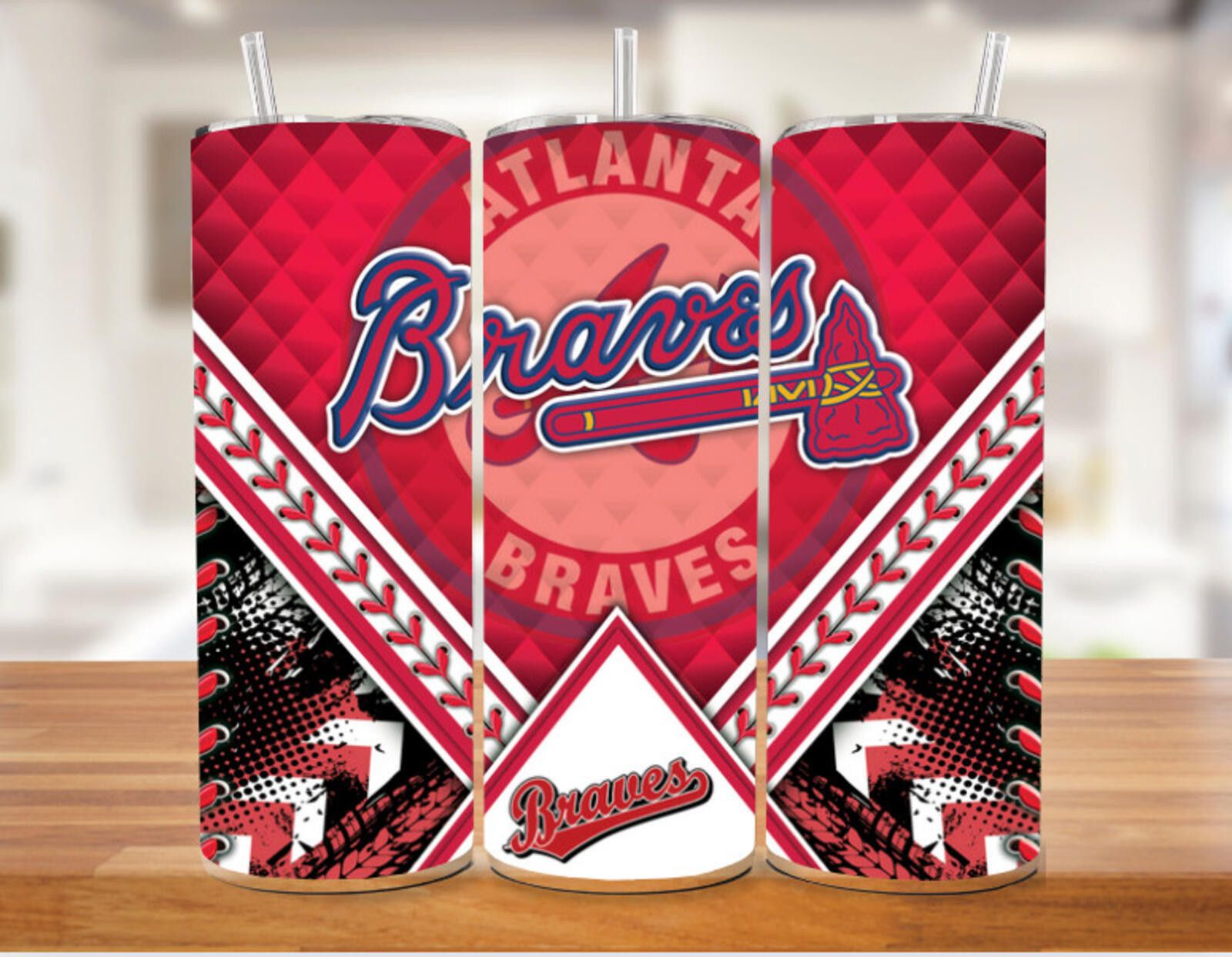The Unbranded Brand Atlanta Braves Stainless Steel MLB Tumbler 20 Oz Size ONE SIZE - 1 Thumbnail