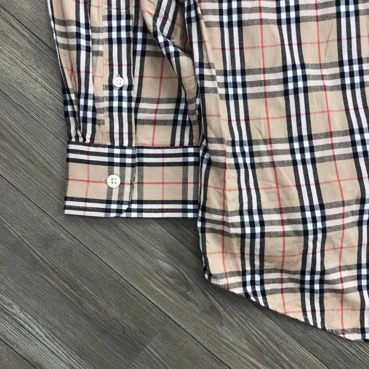 Burberry Vintage Burberrys Nova Check Plaid Iconic Long Shirt Size US XL / EU 56 / 4 - 10 Thumbnail