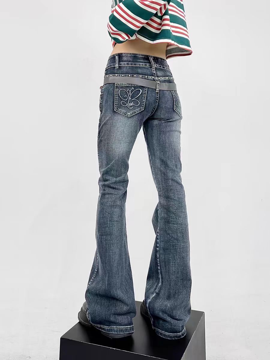 Japanese Brand × Jean Vintage Street Hip Hop Y2K Micro Flare Jeans Size US 28 / EU 44 - 4 Thumbnail