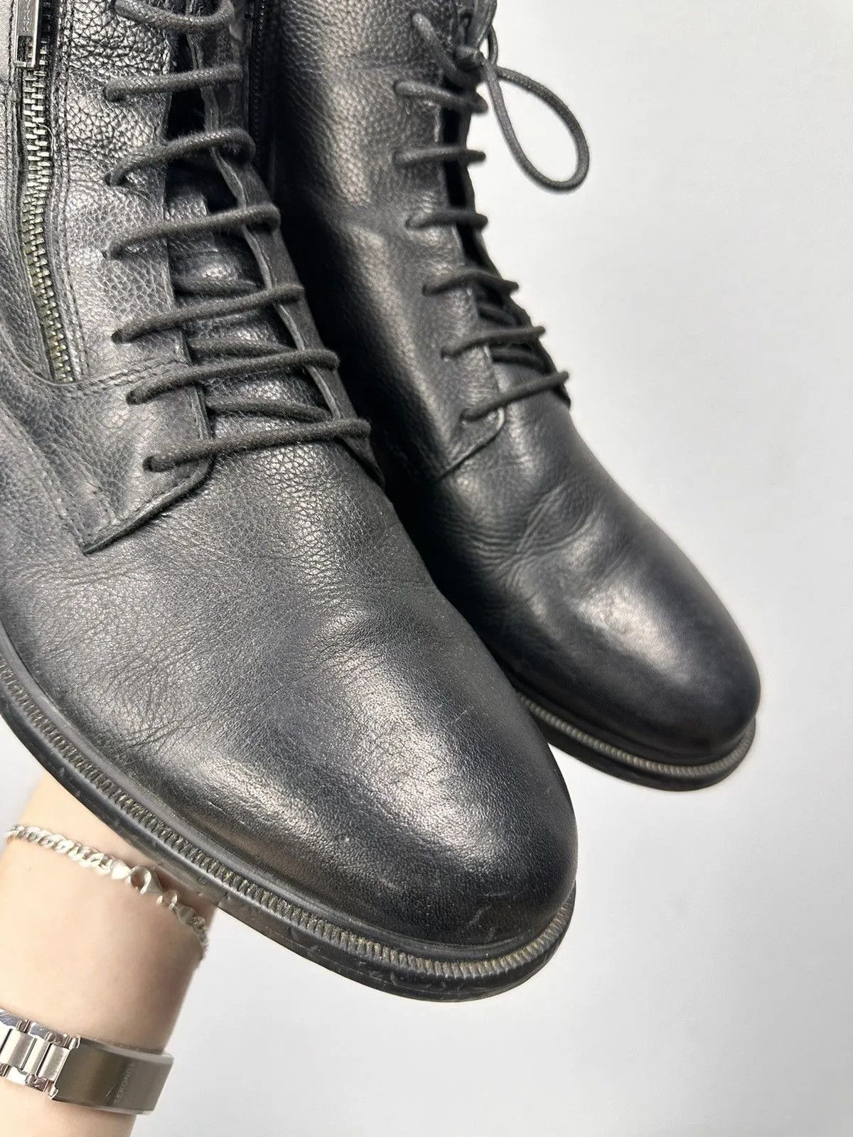 Leather Vintage Leather Black Guidi Style Hand Made Italy Kapital Size US 8 / EU 41 - 9 Thumbnail