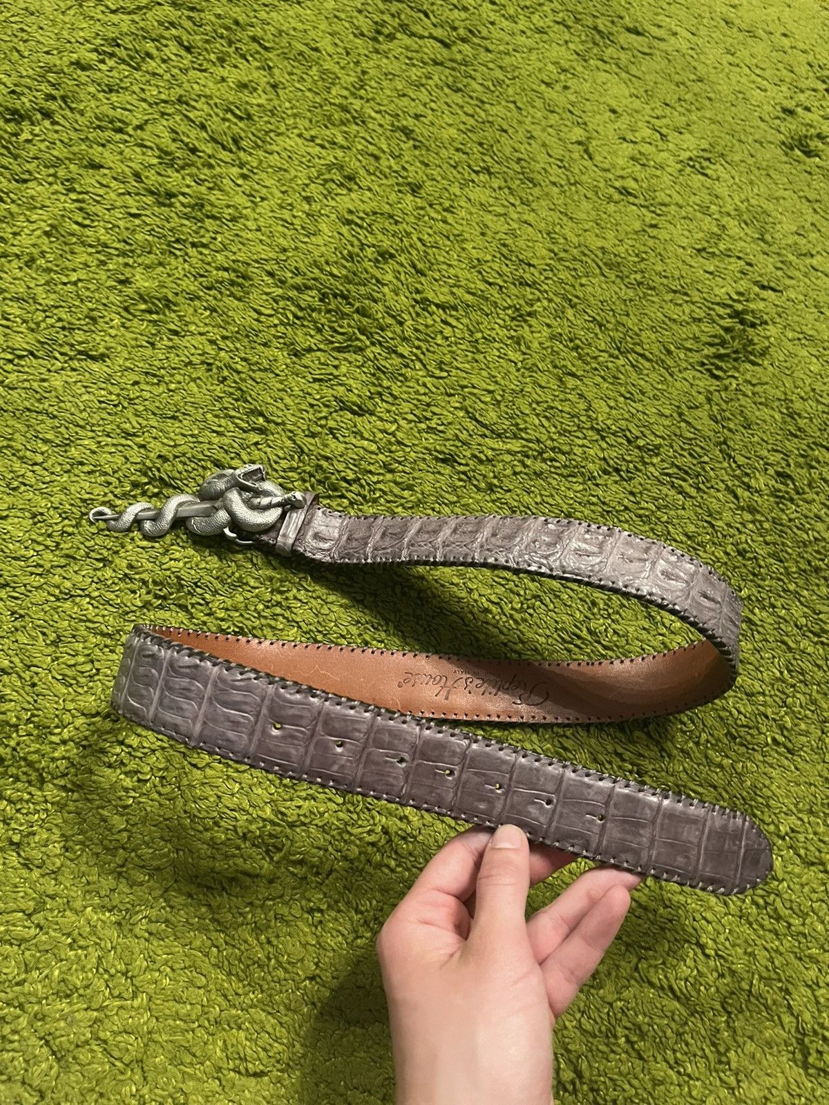 Other 🐊 Reptiles House real crocodile skin leather belt Size 34 - 1 Thumbnail