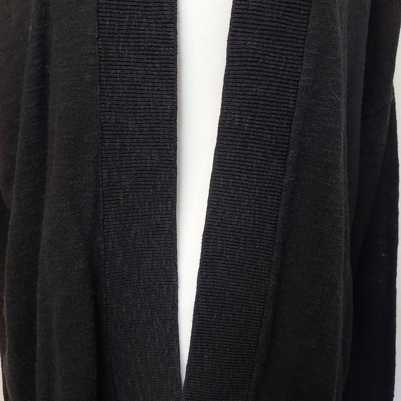 Gap Gap Black Knit Cotton Blend Open Ribbed Cardigan Sweater Size M / US 6-8 / IT 42-44 - 8 Thumbnail