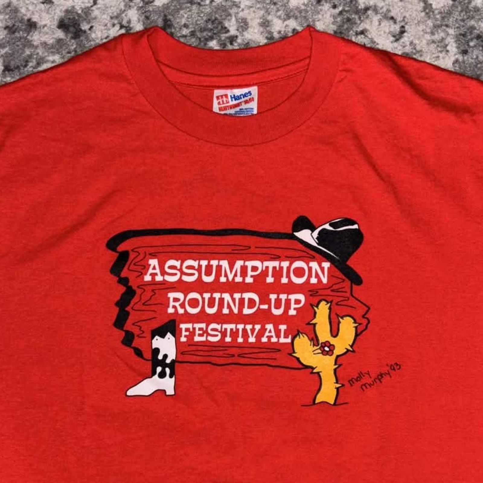 Vintage Vintage 80s / 90s Assumption Round Up Festival Tee Size US L / EU 52-54 / 3 - 1 Thumbnail