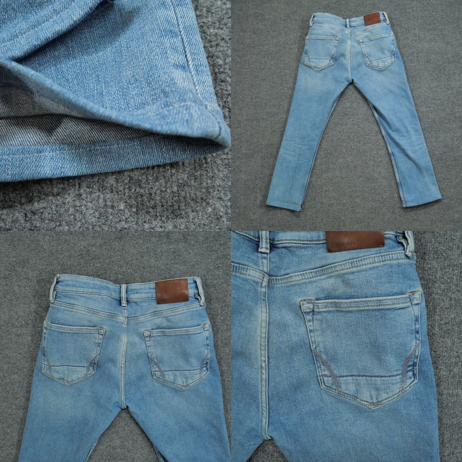 Allsaints AllSaints Jeans Womens 30 Blue Denim Pants Cropped Distressed Button Fly Skinny Regular Size 24" / US 00 / IT 34 - 9 Thumbnail