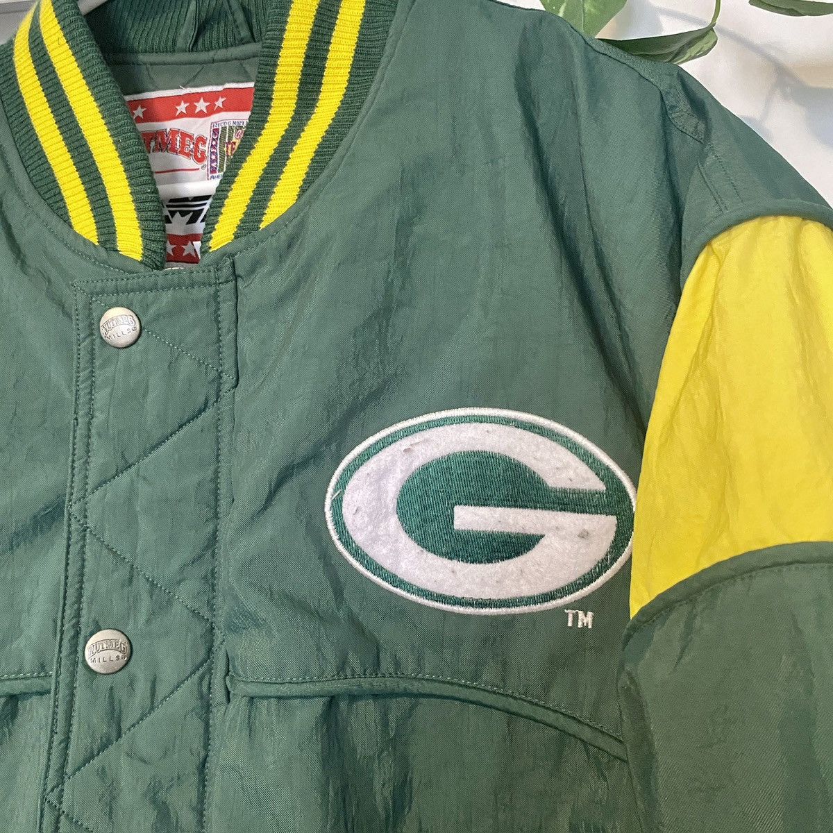 NFL Vintage 90s Green Bay Packers Nutmeg NFL Jacket Size US L / EU 52-54 / 3 - 3 Thumbnail