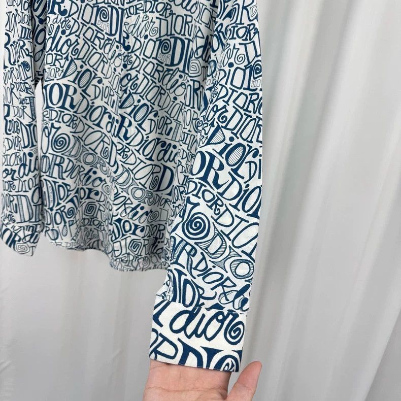 Dior Dior Stussy Collaboration All-Over Print Silk Shirt Size US XL / EU 56 / 4 - 4 Thumbnail