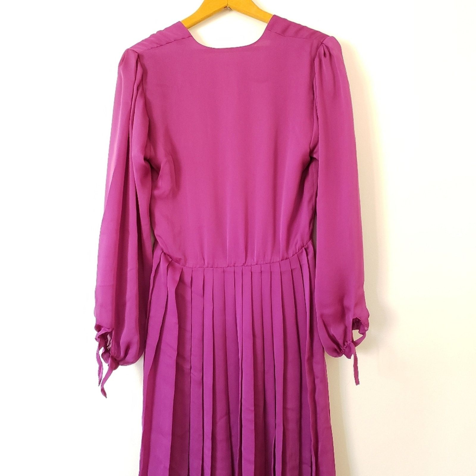 Vintage Vintage Pleated Pink Accordion Long Sleeve Flowy Midi Dress Size M / US 6-8 / IT 42-44 - 2 Thumbnail
