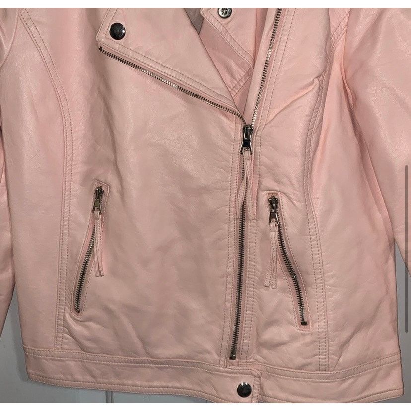 Joe Boxer JOE BOXER Pink Faux Leather Moto Jacket M Size M / US 6-8 / IT 42-44 - 4 Thumbnail