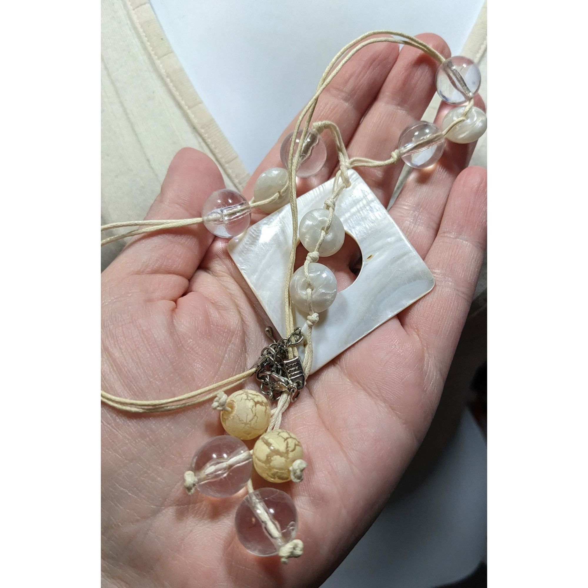 Handmade Mermaidcore Handmade Shell & Bead Pendant Necklace With Adju Size ONE SIZE - 4 Thumbnail