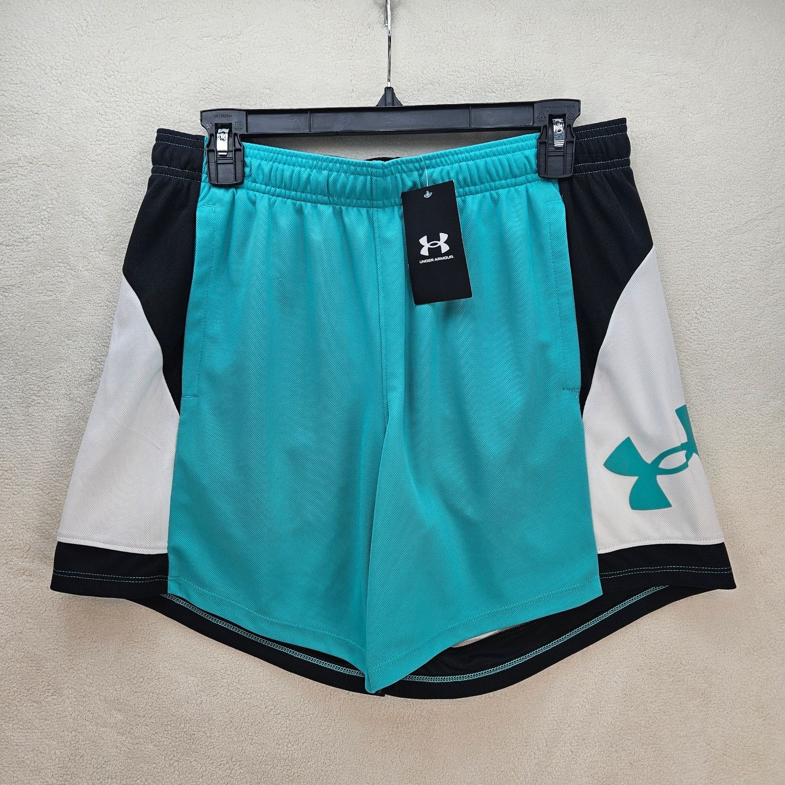Under Armour UNDER ARMOUR WOMEN'S SMALL ACTIVE SHORTS BLUE BLACK WHITE Size 39" - 1 Thumbnail