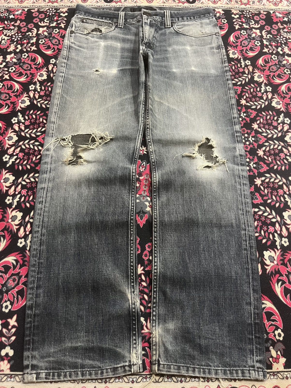 Black Label Vintage Japanese Brand Back Number Black Label Blowout Jeans Size US 32 / EU 48 - 1 Thumbnail