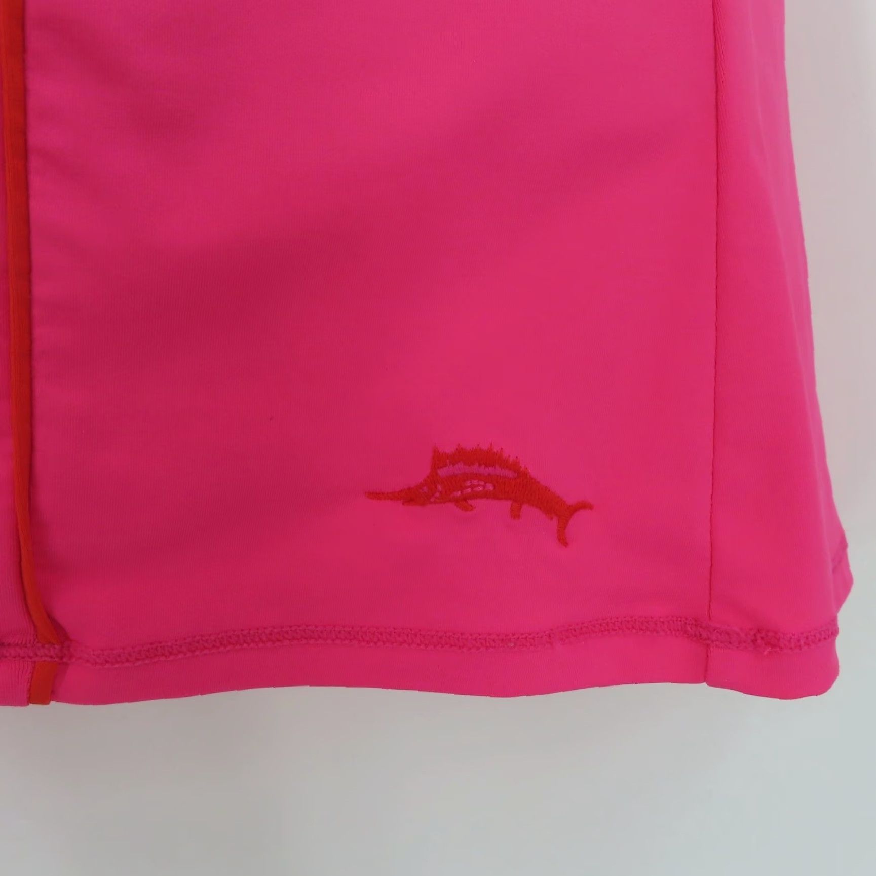 Tommy Bahama Tommy Bahama Womens Large Pink Orange Quarter Zip Zipper Short Sleeve Shirt Top Size L / US 10 / IT 46 - 4 Thumbnail