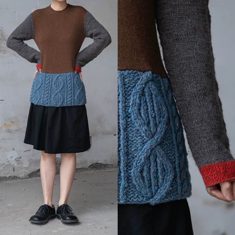 Comme des Garcons Comme Des Garcons Brown-blue contrast stitching sweater Size S / US 4 / IT 40 - 2 Thumbnail