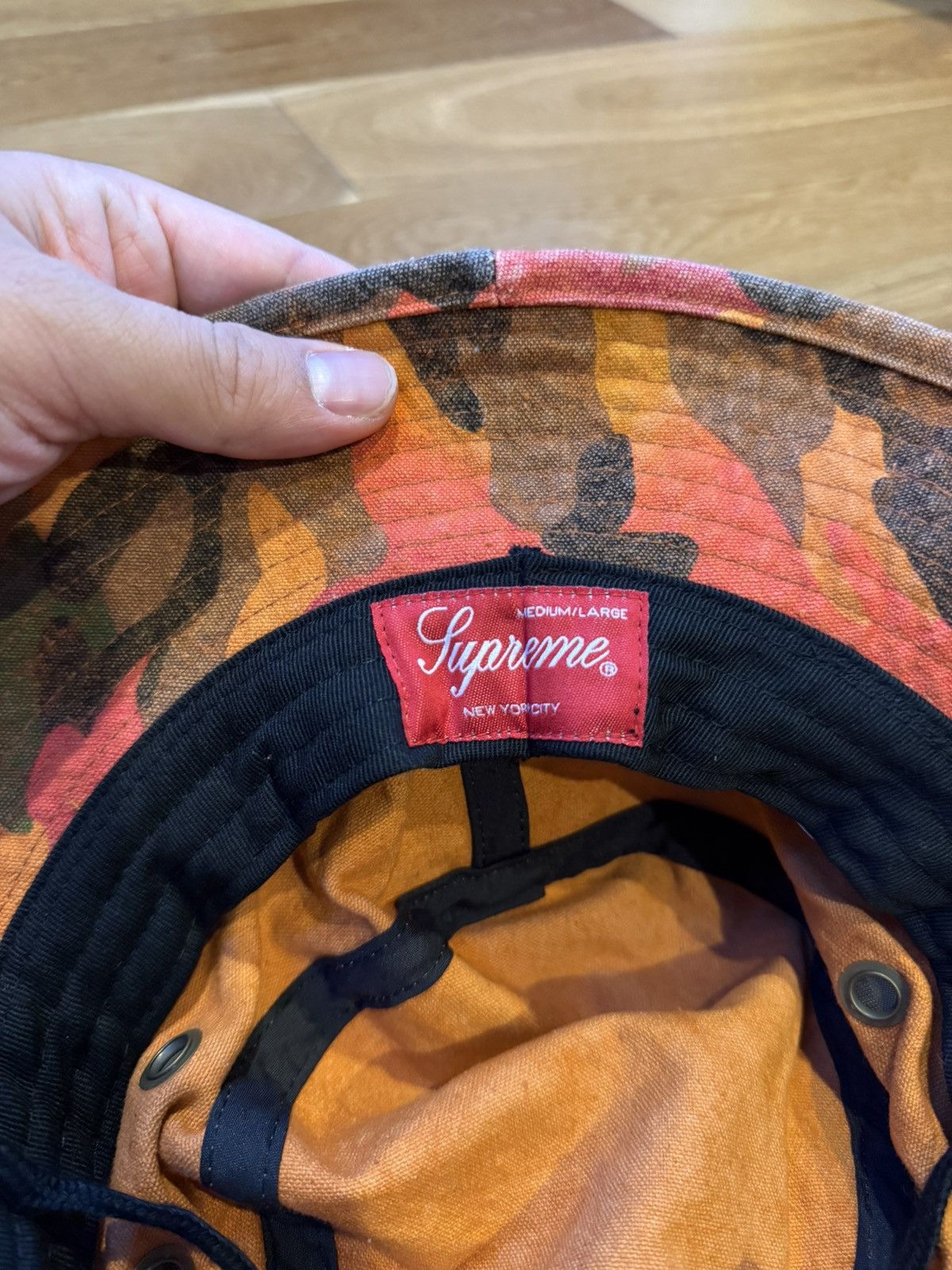 Supreme Supreme Washed Canvas Boonie SS24 “Orange Camo” Size ONE SIZE - 4 Thumbnail