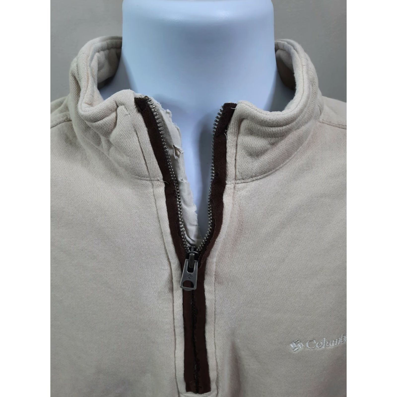 Vintage Columbia Mens Jacket Pullover 1/4 Zip Fleece Beige Size L Mock Zip Jacket Casual Outdoor Size US L / EU 52-54 / 3 - 4 Thumbnail
