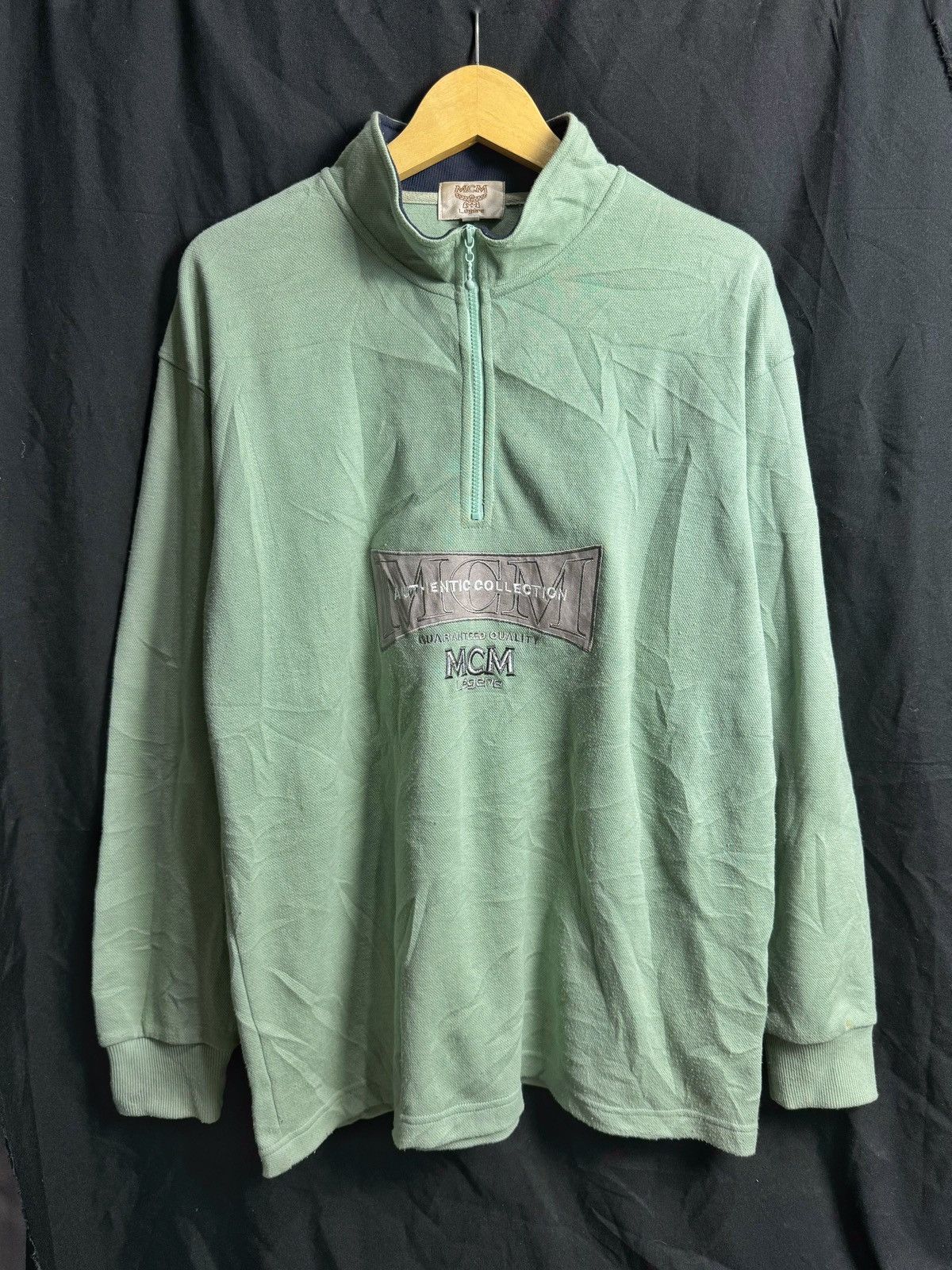 Designer × MCM × Vintage MCM Sweatshirt Half Zip Size US L / EU 52-54 / 3 - 1 Thumbnail