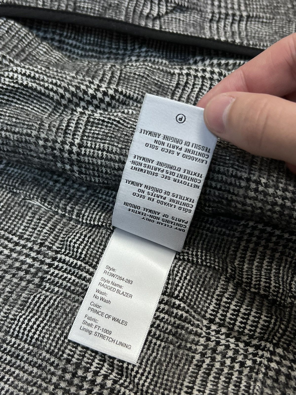 Japanese Brand × R13 R13 Ragged Oversized Checked Grey Blazer Size M / US 6-8 / IT 42-44 - 16 Thumbnail