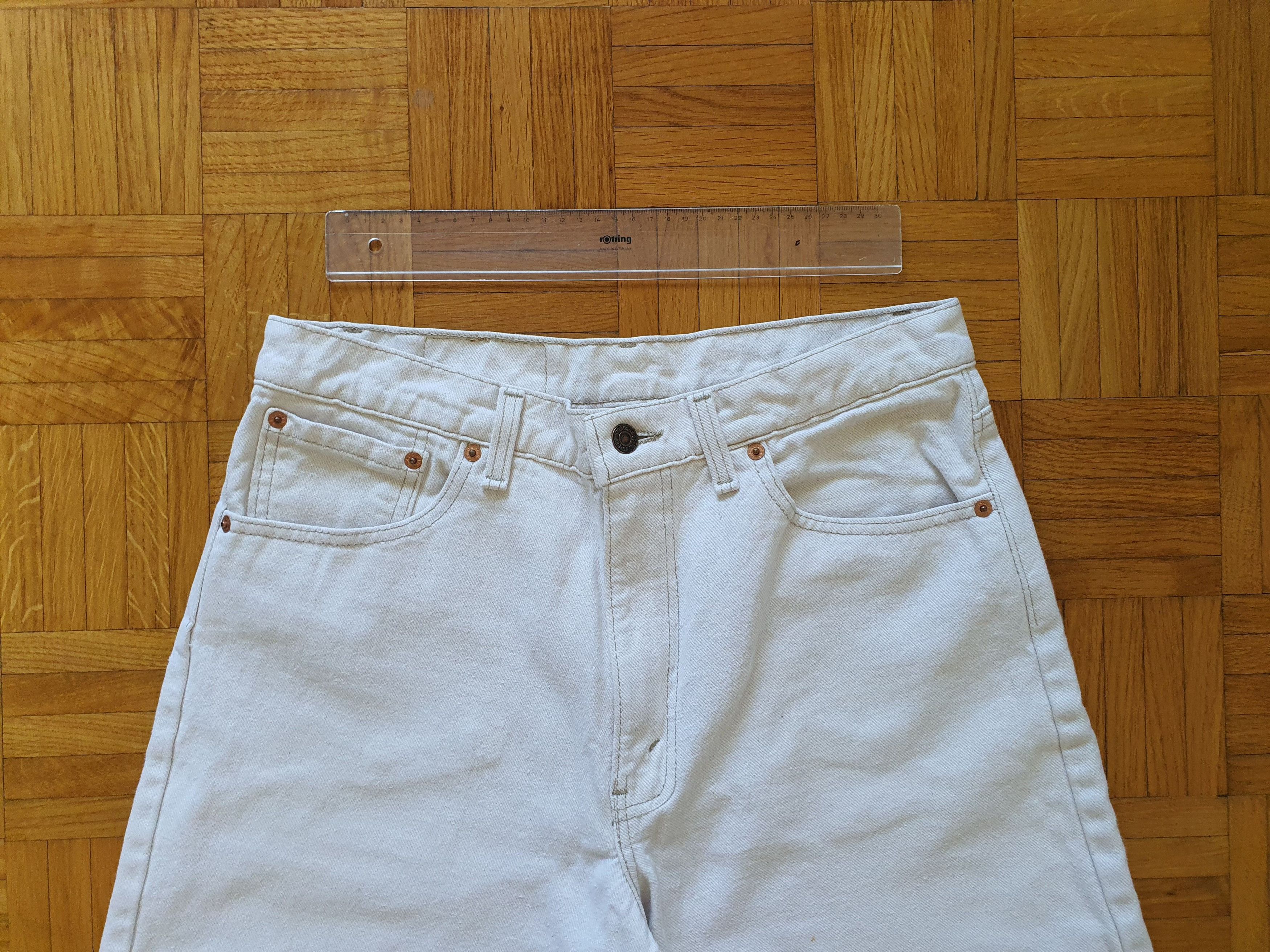 Levi's Vintage (Made in USA) 550 Denim Jeans - Cream White Size US 33 - 3 Thumbnail