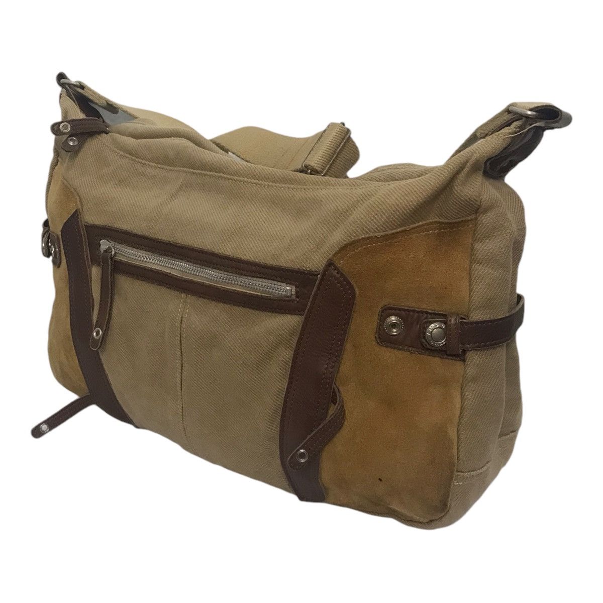 Japanese Brand × MasterPiece MasterPiece Half Leather Canvas Sling/Cross Body Bag Size ONE SIZE - 4 Thumbnail