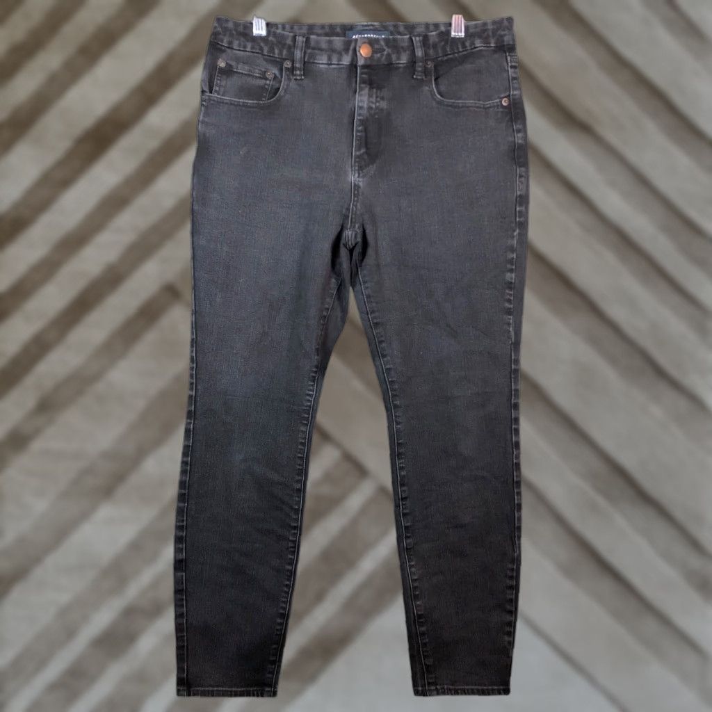 Aeropostale AeroPostale Black Denim High Rise Curvy Jegging Jeans 14 Regular Womens Stretch Pocket 5-Pocket Design Size 36" / US 14 / IT 50 - 1 Thumbnail