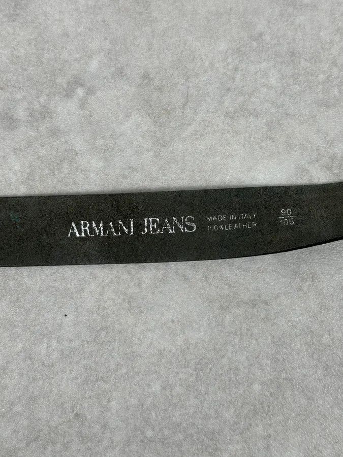 Armani Armani AJ Black Leather Hammered Belt Size ONE SIZE - 8 Thumbnail