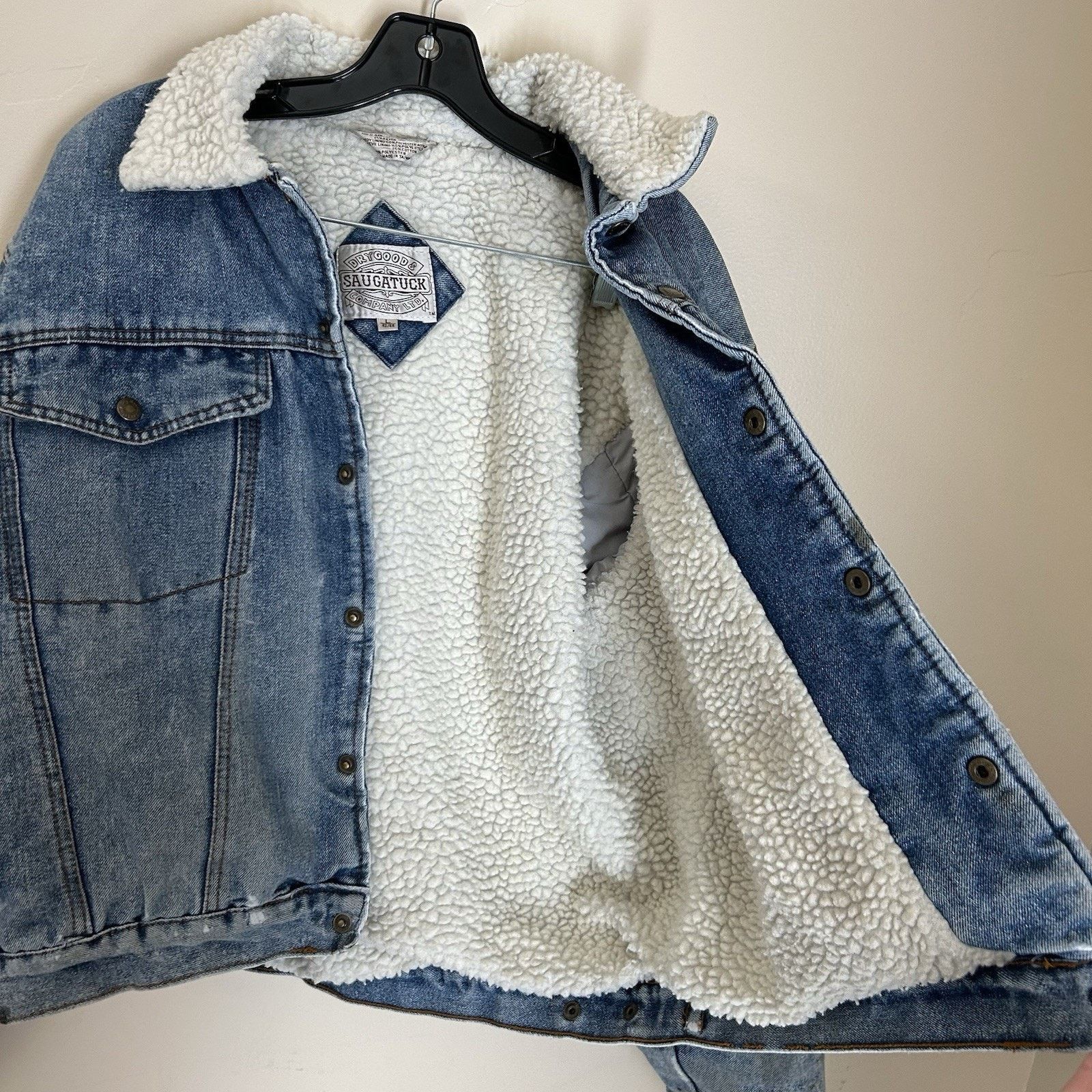 Other VTG Saugatuck Drygood Denim Sherpa Trucker Jacket Sz L 42/44 Size US L / EU 52-54 / 3 - 4 Thumbnail
