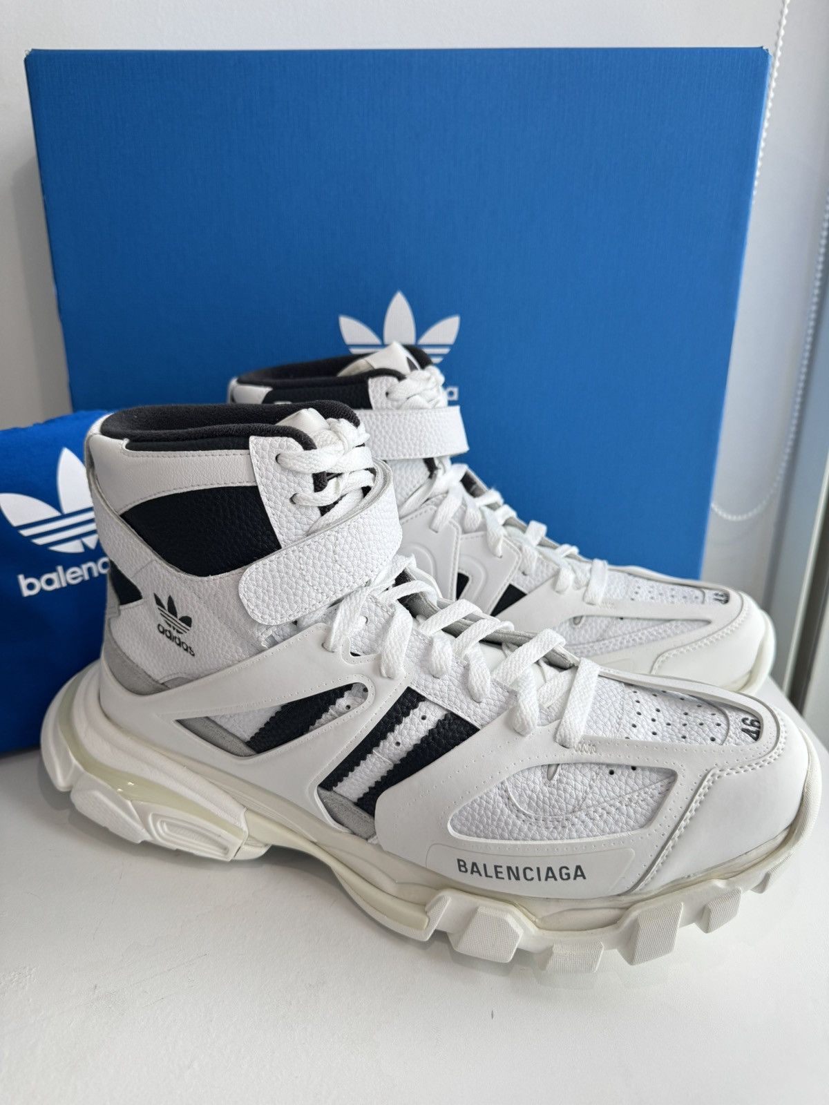 adidas gazelle silver green womens BALENCIAGA X ADIDAS Triple S Sneakers White Blue – REAWAKE main image 1