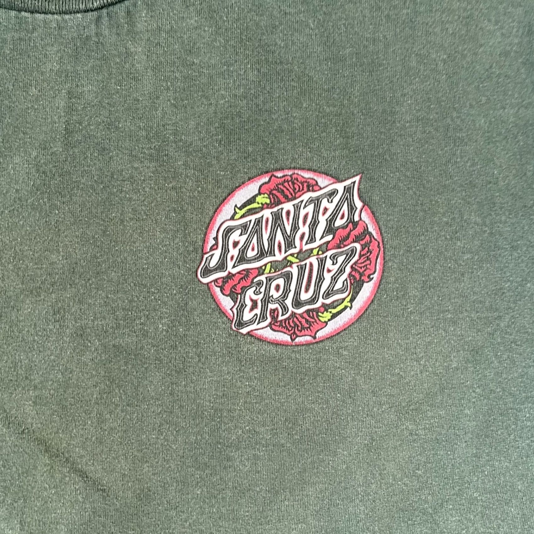 Vintage VINTAGE Santa Cruz T-Shirt Short Sleeve Crew Neck Green Logo 90s Sun Faded Size M Men Ladies? Size US M / EU 48-50 / 2 - 3 Thumbnail