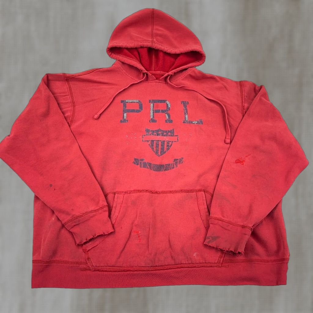 Ralph Lauren VINTAGE Ralph Lauren Hoodie Men 2XL Red Scruffie Grunge Logo Embroidered Pullover Sweatshirt Size US XXL / EU 58 / 5 - 1 Thumbnail