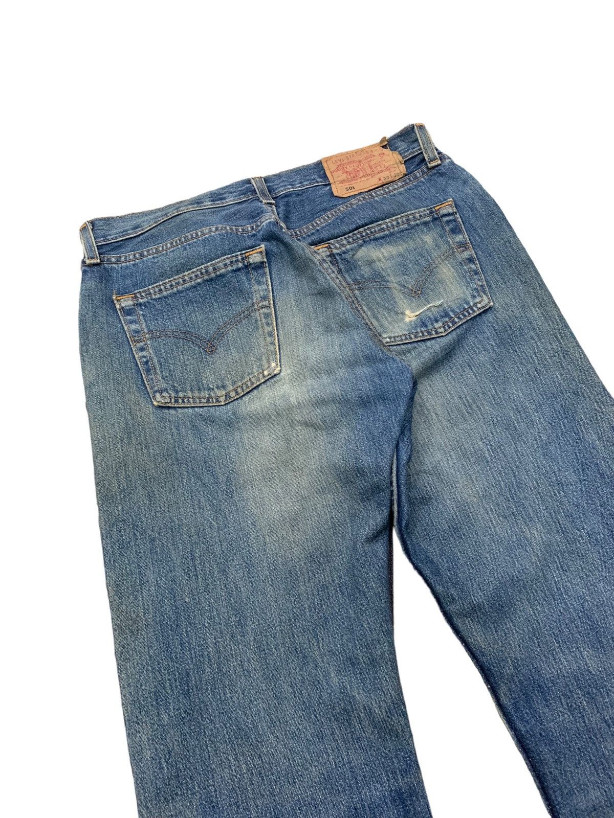 Levi's Vintage Levis UK Made Mud Wash Distressed Denim Pant (AC11) Size US 29 - 13 Thumbnail