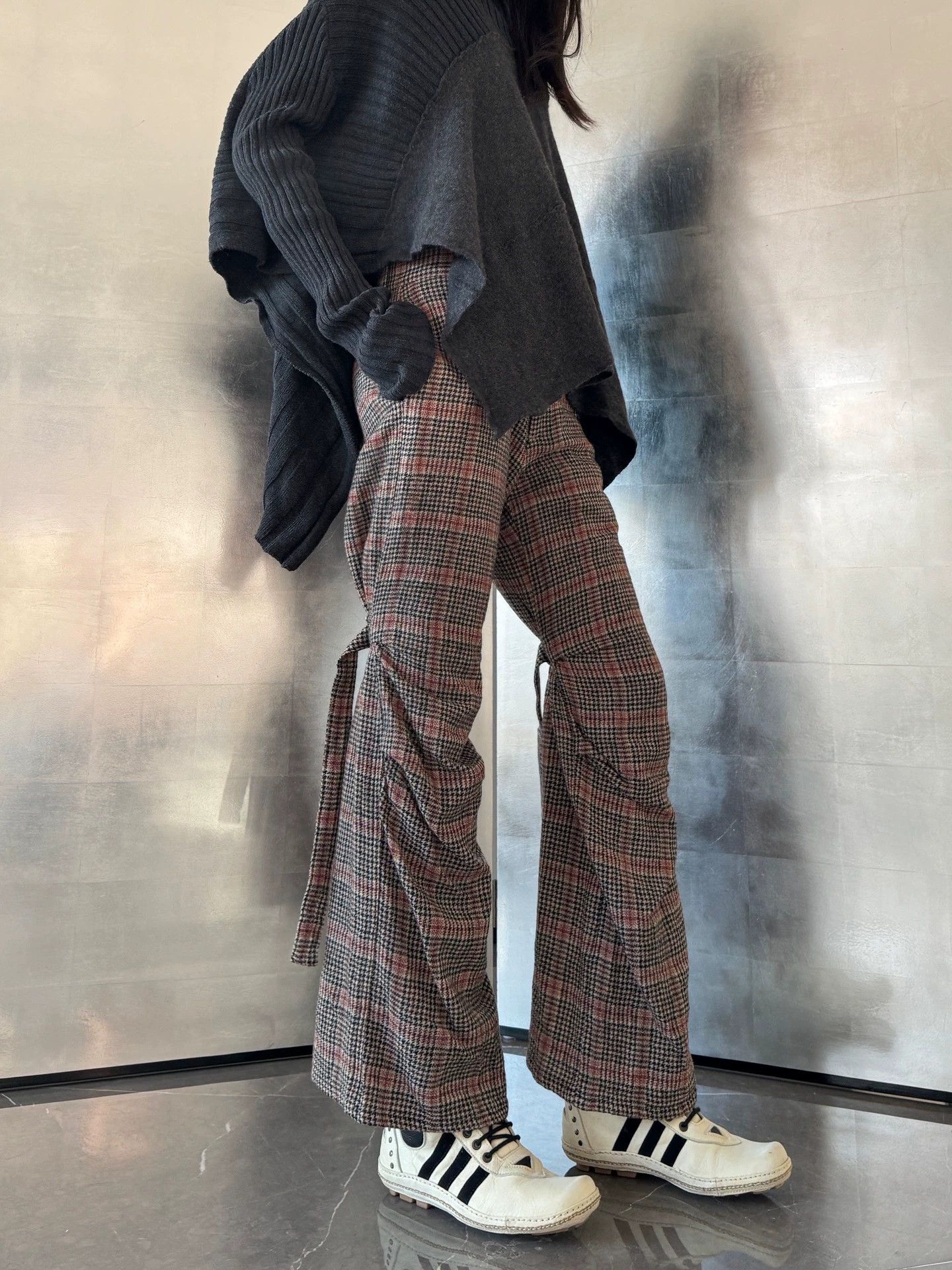 Vintage Vintage Japanese Houndstooth Wool Knee Strap Pants Size M Size 27" / US 4 / IT 40 - 4 Thumbnail