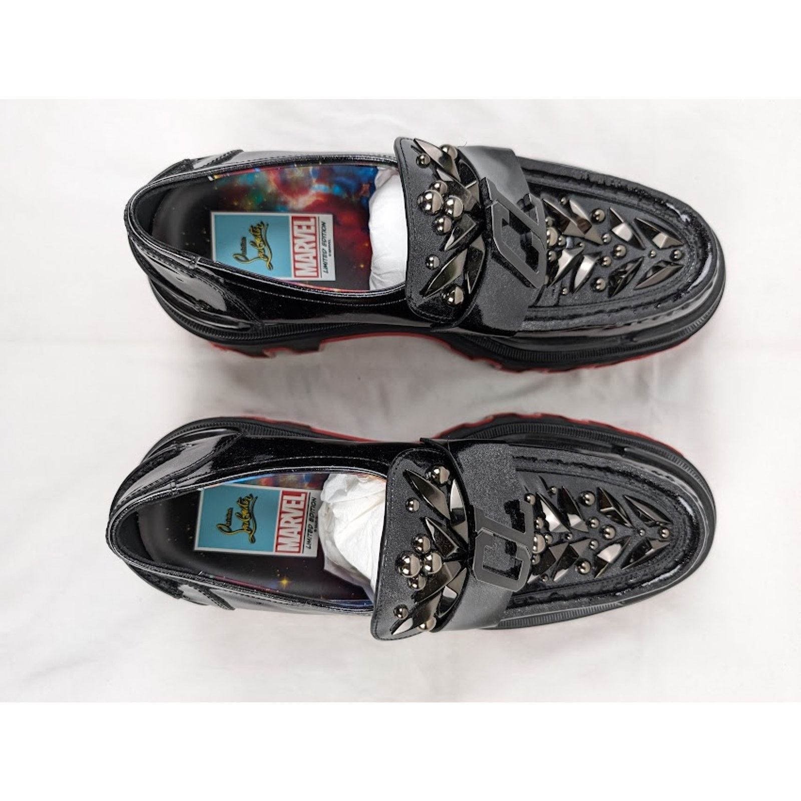 Christian Louboutin o1rshd1 The Amazing Loubi Flat Shoes in Black/BK Gun/ Size US 9 / EU 42 - 14 Thumbnail