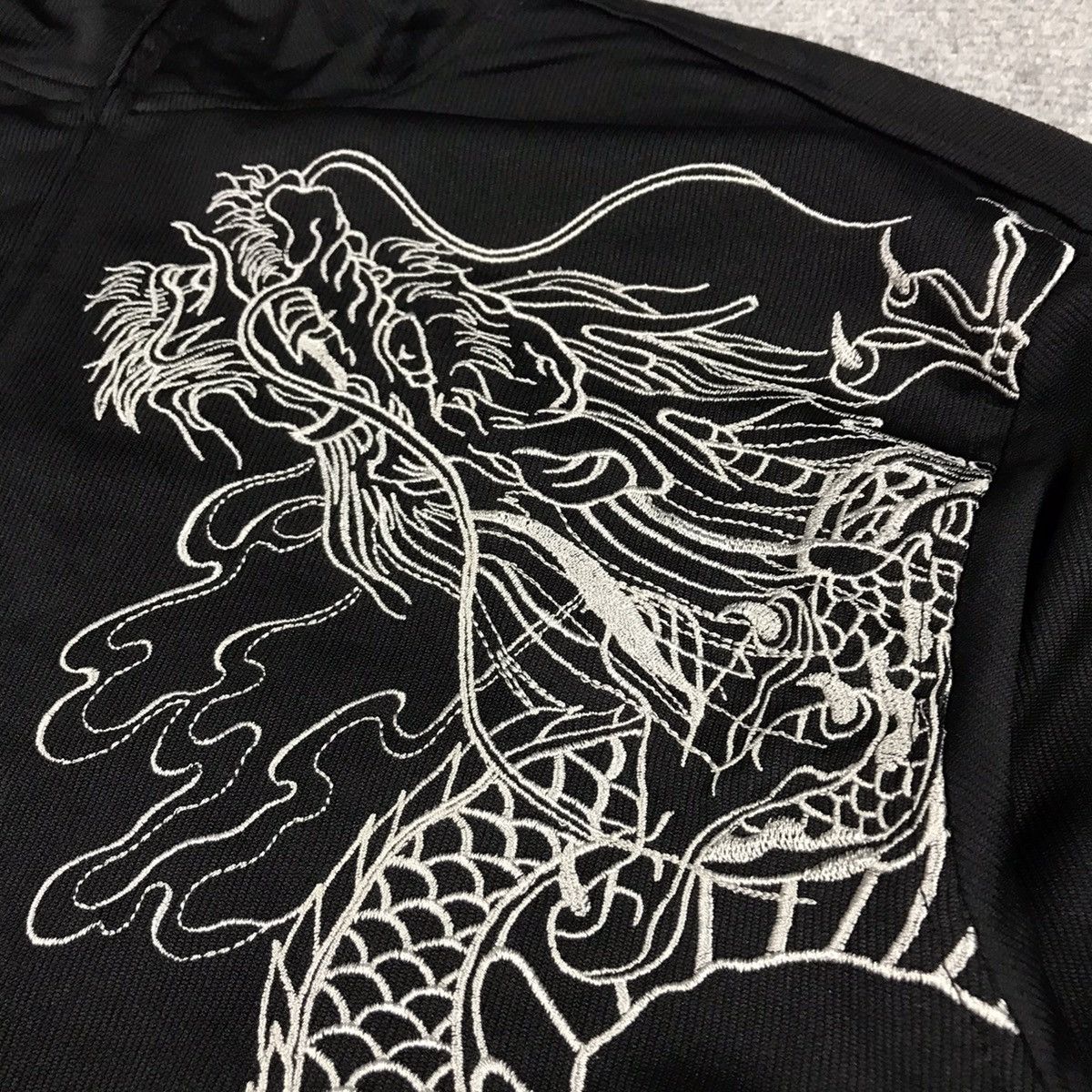 JAPANERS DRAGON EMBROIDERY ZIPPER JACKET SHORT SLEEVE JACKET