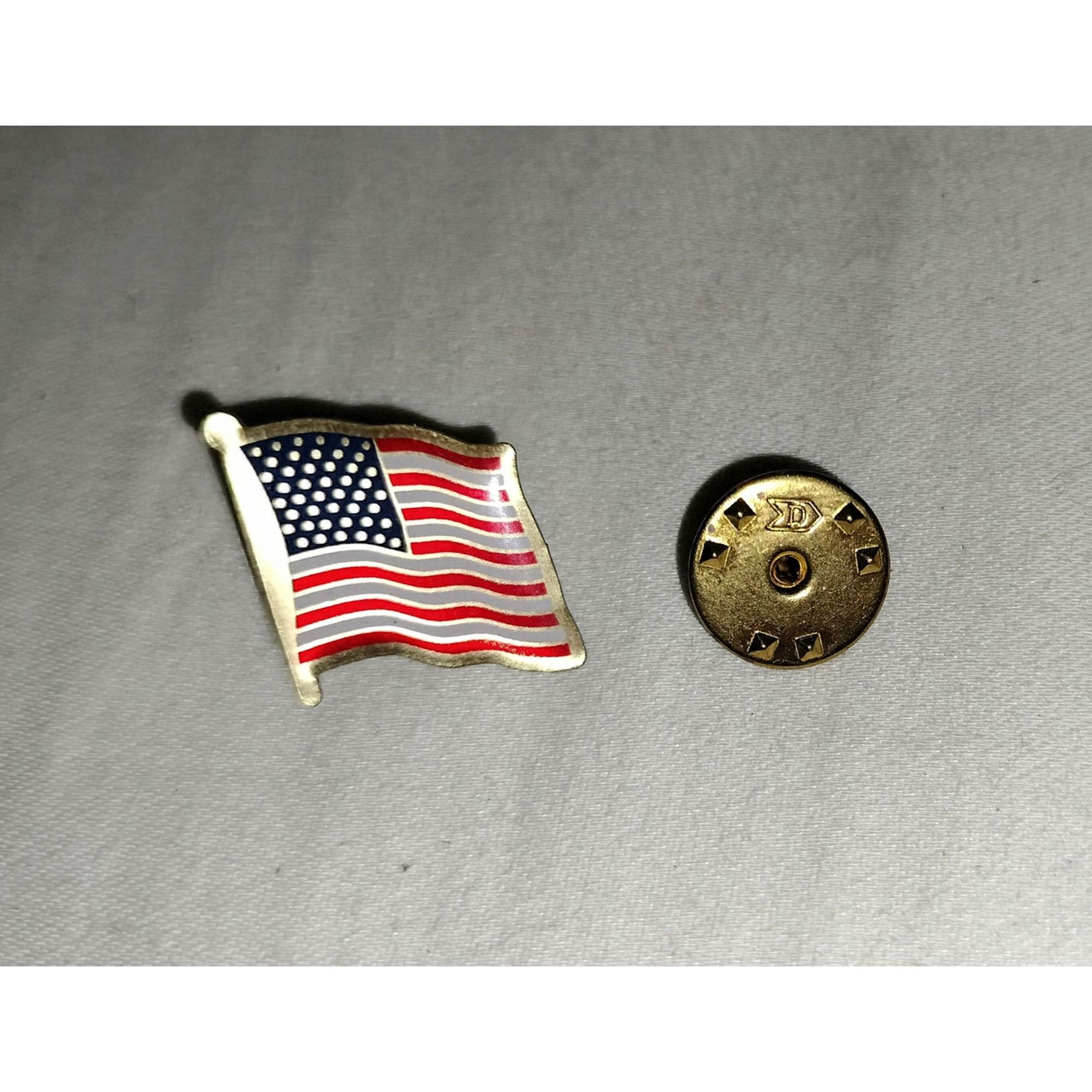 Other Vintage American Flag Enamel Lapel Pin Clutch Back Patriotic Size ONE SIZE - 8 Thumbnail