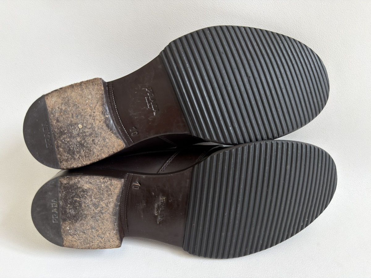 Prada Dark Brown Leather Chunky Loafers Size US 11 / EU 44 - 16 Thumbnail