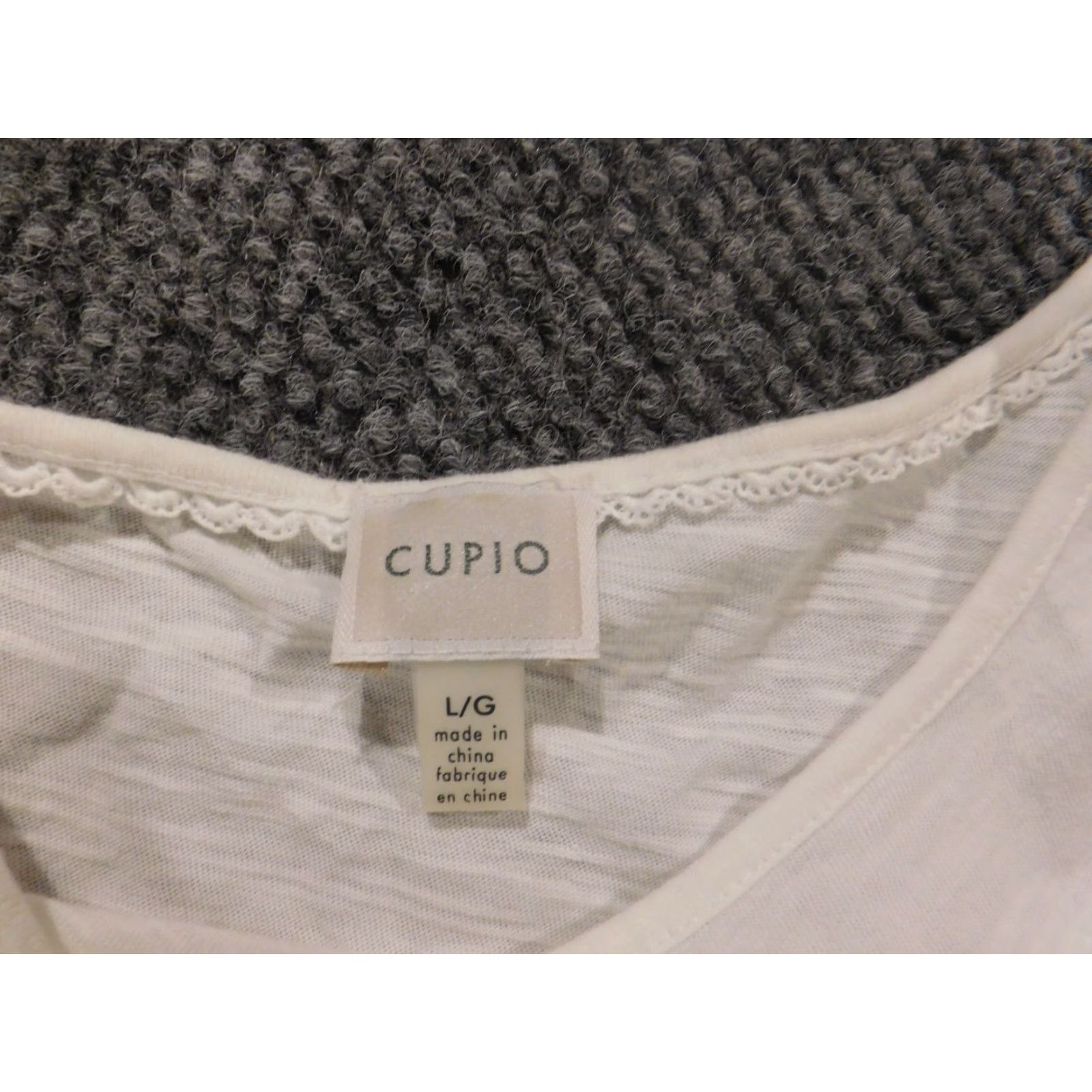 Vintage Cupio Women Blouse Short Sleeve White Crew Neck Pullover Knit 100% Cotton Casual Size L Regular Button Classic/Fitted Stretch Vintage No Women Size L / US 10 / IT 46 - 7 Thumbnail