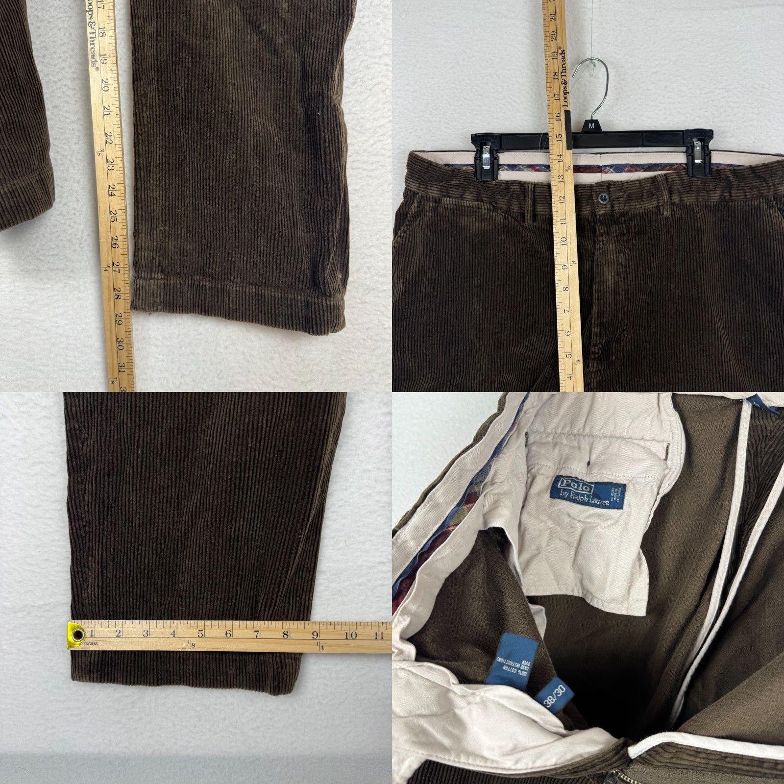 Polo Ralph Lauren VINTAGE Polo Ralph Lauren Pants Khakis Corduroy 38x30 Dark Brown Mens 38 Regular Inseam 30 Pockets Logo Standards Size US M / EU 48-50 / 2 - 8 Thumbnail