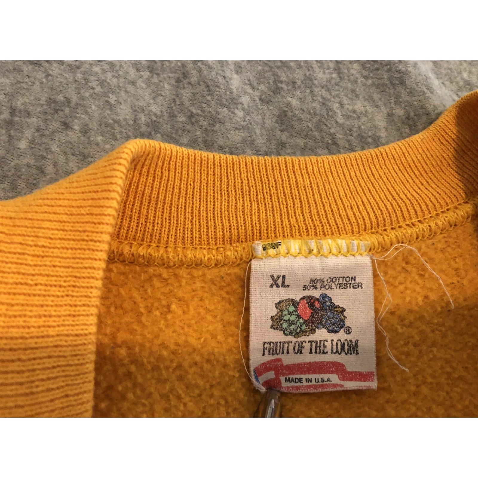Fruit Of The Loom VINTAGE Fruit of the Loom 90s Rhythm Nation Tour Sweater Mens XL Yellow Cotton Blend Pullover Crew Neck Made in USA Size US XL / EU 56 / 4 - 3 Thumbnail